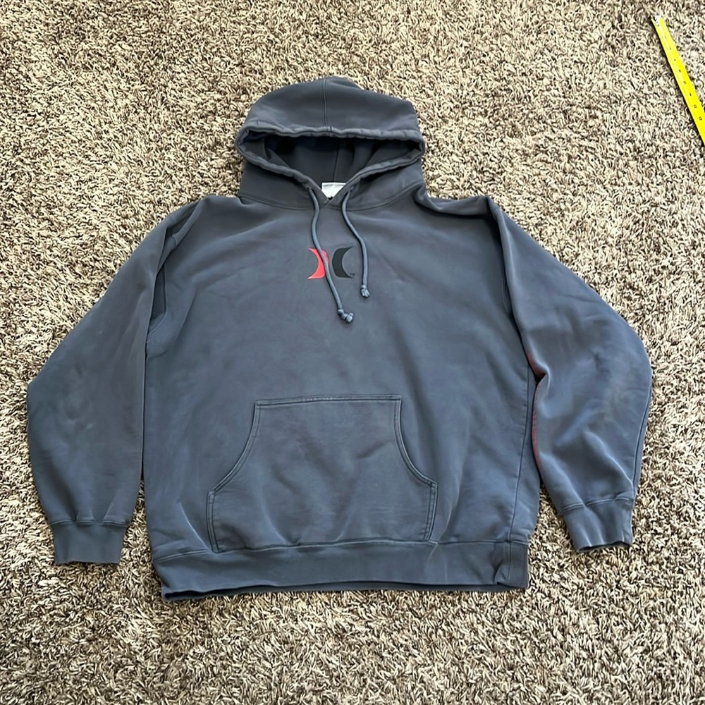 Vtg Hurley Faded Center Logo Hoodie M Surf Skate Grunge OP Billabong Vaporwave
